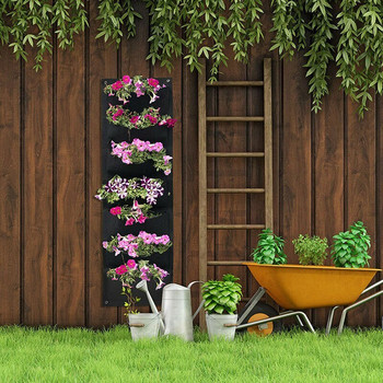 Επιτοίχιες τσάντες φύτευσης κήπου Κάθετη φυτευτή πολλαπλών τσέπης για επιτοίχια λουλούδια κηπουρικής εξωτερικής εσωτερικής καλλιέργειας γλάστρες