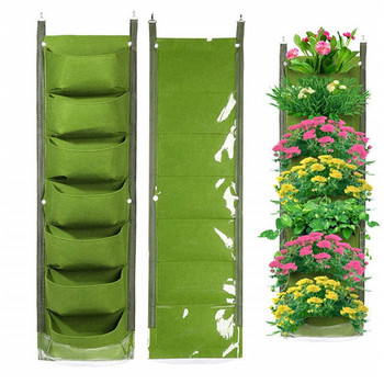 Висящи на стената чанти за засаждане Градинска вертикална сеялка Мултиджоб за монтирани на стена градински цветя Външни саксии за отглеждане на закрито