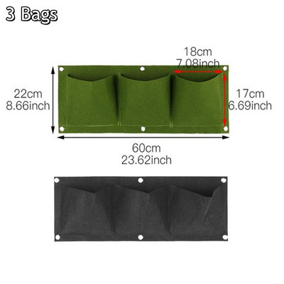 Falra akasztható ültetési táskák Kerti függőleges ültető több zseb falra szerelhető kertészethez, kültéri, beltéri virágcserepekhez