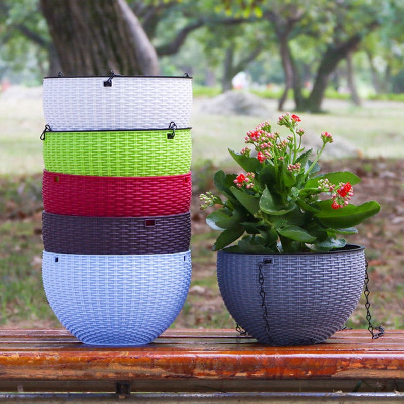 1db Függő cserepes gyanta Virág kosár Virágtartó Gondola Lakásdekoráció Countyard Garden Outdoor Supps