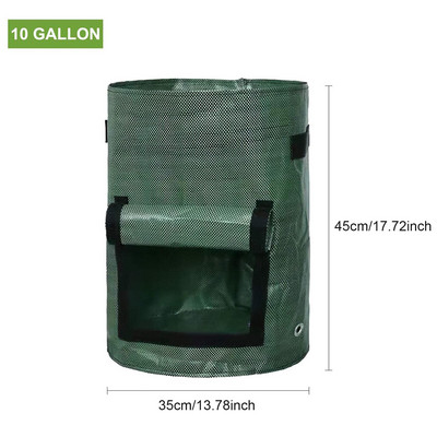 Sac de cultivare pentru cartofi, 10 galoane, PE, pentru legume, ceapă, pentru plante, cu mâner, îngroșat de grădină, morcovi, taro, arahide.