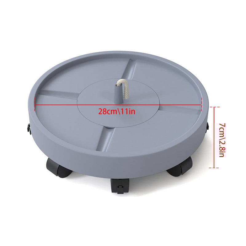 Tavă rotundă pentru ghiveci pentru flori, fier forjat, 8 roți, ghiveci pentru flori, ghiveci, cărucior, suport pentru suport pentru grădină