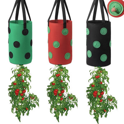 Τσάντα 3 τεμαχίων Strawberry Grow Nonwoven ύφασμα Κάθετη τσάντα κήπου κρεμαστή φυτό τσάντα φυτών πατάτας λαχανικών για θερμοκήπιο