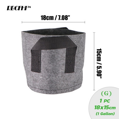 1/2/3/5/7/10 gallon növénytermesztő zsákok virágzöldség levegőztetés ültető edény konténer Kertészeti növénytasak fogantyúval