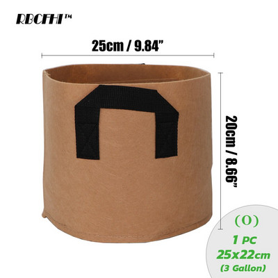 1/2/3/5/7/10 gallon növénytermesztő zsákok virágzöldség levegőztetés ültető edény konténer Kertészeti növénytasak fogantyúval