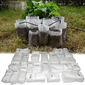 50-100PCS Seedling Grow Bags Fabric for Plants Βιοαποικοδομήσιμες μη υφασμένες τσάντες φυτωρίου Γλάστρες Φιλικό προς το περιβάλλον Θερμοκήπιο αερισμού