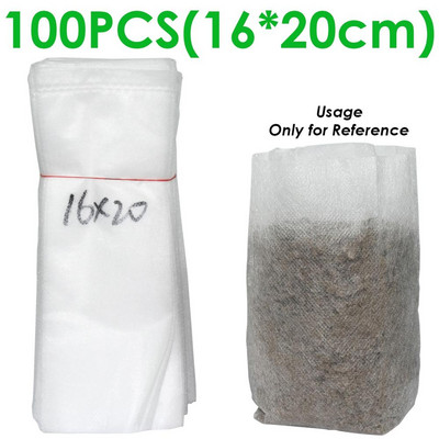 50-100 vnt sodinukų auginimo maišelių audinys augalams Biologiškai skaidus neaustiniai daigynų krepšiai vazonai Ekologiškas vėdinimas šiltnamis