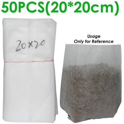 50-100 vnt sodinukų auginimo maišelių audinys augalams Biologiškai skaidus neaustiniai daigynų krepšiai vazonai Ekologiškas vėdinimas šiltnamis