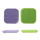 100 buc ghivece farfurii de bază pătrate acasă, grădină, birou, balcon, tăvi din plastic, 6 cm x 6 cm, șasiu pentru ghiveci mici colorate