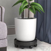 Tavă creativă pentru ghiveci pentru flori Tavă rotundă de plastic rezistentă cu role Suport pentru ghiveci pentru flori de grădină Absorbție automată de apă