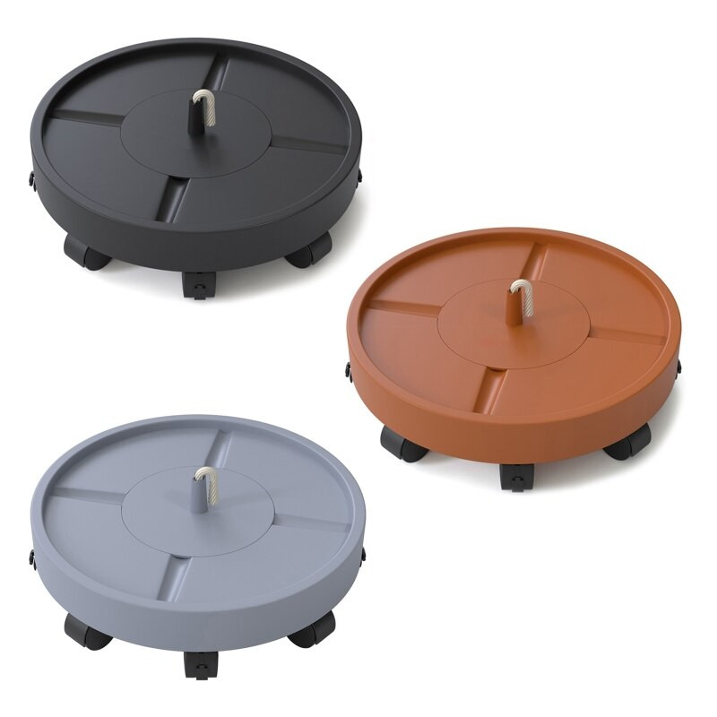 Tavă creativă pentru ghiveci pentru flori Tavă rotundă de plastic rezistentă cu role Suport pentru ghiveci pentru flori de grădină Absorbție automată de apă