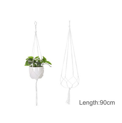 Coșuri cu cuier pentru plante lucrate manual în macrame Suport pentru ghivece pentru balcon, agățat pentru jardinieră, coș decor, frânghie de ridicare, accesorii pentru grădină.