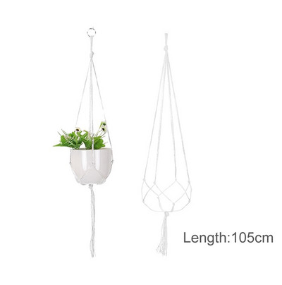 Coșuri cu cuier pentru plante lucrate manual în macrame Suport pentru ghivece pentru balcon, agățat pentru jardinieră, coș decor, frânghie de ridicare, accesorii pentru grădină.