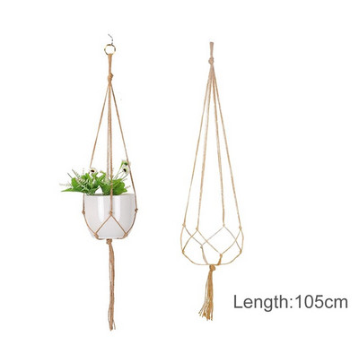 Coșuri cu cuier pentru plante lucrate manual în macrame Suport pentru ghivece pentru balcon, agățat pentru jardinieră, coș decor, frânghie de ridicare, accesorii pentru grădină.
