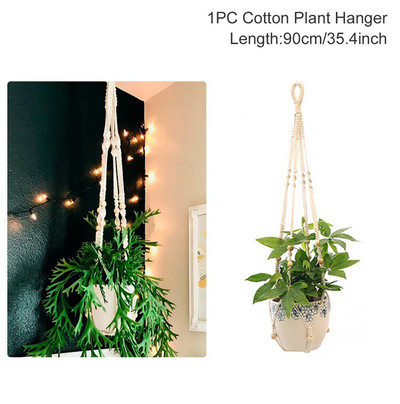 Coșuri cu cuier pentru plante lucrate manual în macrame Suport pentru ghivece pentru balcon, agățat pentru jardinieră, coș decor, frânghie de ridicare, accesorii pentru grădină.