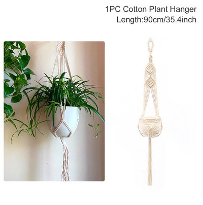 Coșuri cu cuier pentru plante lucrate manual în macrame Suport pentru ghivece pentru balcon, agățat pentru jardinieră, coș decor, frânghie de ridicare, accesorii pentru grădină.