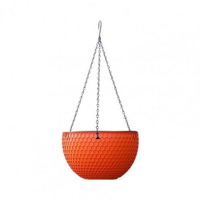 Coș cu flori agățat din rășină, 3 dimensiuni, imitație de fagure, autoabsorbție de apă, umeraș pentru plante în aer liber, rezistent la apă, pentru grădină