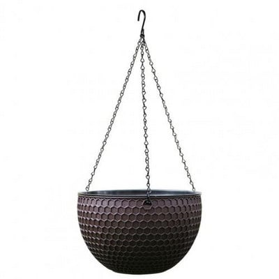 Coș cu flori agățat din rășină, 3 dimensiuni, imitație de fagure, autoabsorbție de apă, umeraș pentru plante în aer liber, rezistent la apă, pentru grădină