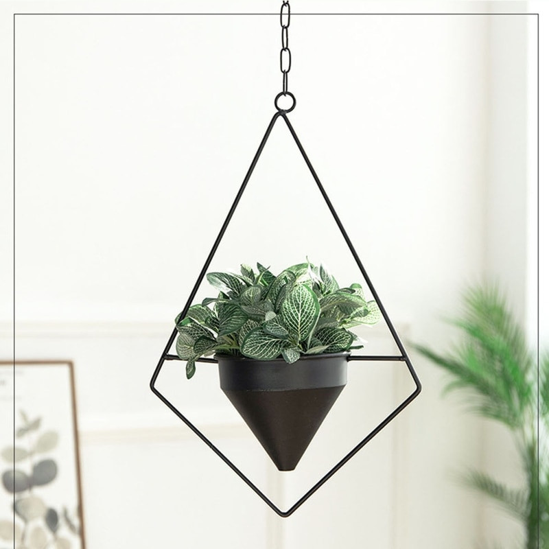 Geležinis kabantis gėlių vazonas Dekoratyvinis vazonas gėlių krepšelis Sodo vazonai Vazonas gėlių vazonas Kabantis vazonas Namų dekoravimas