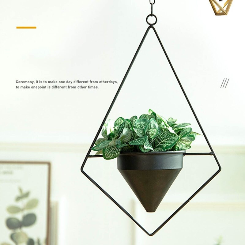 Geležinis kabantis gėlių vazonas Dekoratyvinis vazonas gėlių krepšelis Sodo vazonai Vazonas gėlių vazonas Kabantis vazonas Namų dekoravimas