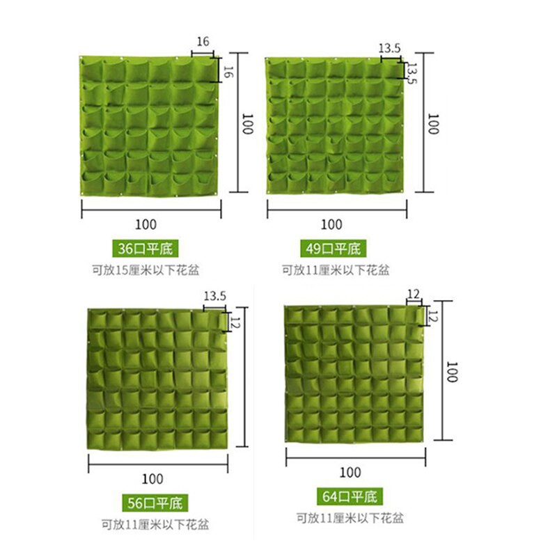 9/12/64 Kišenės Green Grow Krepšiai Sodinamosios Vertikalios Sodo Daržovės Gyvenamas Sodo Krepšys Pakabinamas Sodinamosios Auginimo Krepšiai