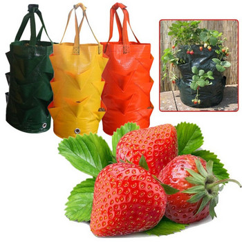 Саксия за засаждане на ягоди Градинарска саксия за цветя Градинарска чанта за засаждане Овлажняваща дишаща чанта Чанта за отглеждане с много уста
