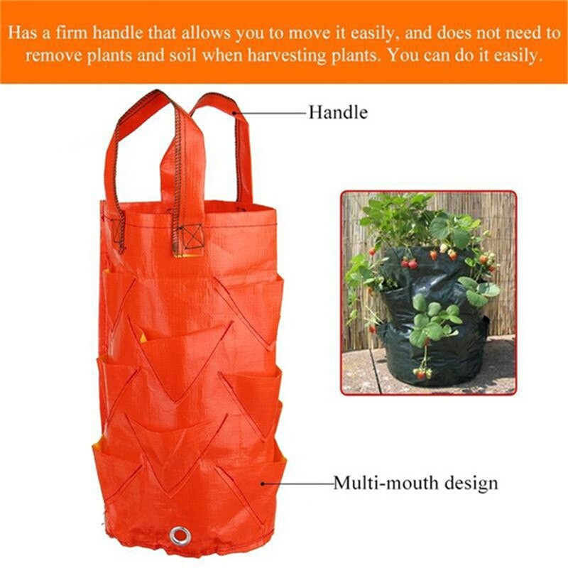 Eper ültető cserep Kertészet Virágcserép Kertészet Ültetés Növekedési Táska Hidratáló Légáteresztő Táska Többszájú termesztőtáska