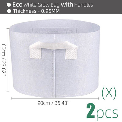 24 méretű ökológiai ültetőzacskók fehér nem szőtt konténertáska, alkalmas kültéri faiskolai zöldségek virágok termesztésére