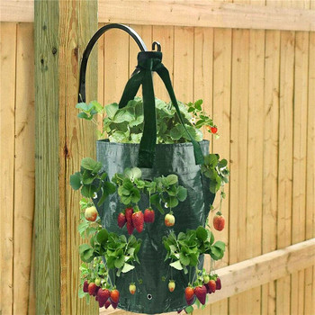1 бр. филцова чанта за отглеждане на висяща чанта за отглеждане на домати с главата надолу плантатор за отглеждане на ягоди, зеленчуци, цветя, торби за отглеждане на градински саксии