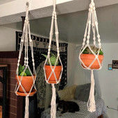 Coșuri cu cuier pentru plante lucrate manual în macrame Suport pentru ghivece pentru balcon Decorat pentru agățat Coarda de ridicare înnodată Accesorii pentru grădină de acasă