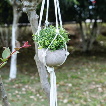 Μακραμέ Χειροποίητη κρεμάστρα φυτών Καλάθια Γλάστρες Θήκη Μπαλκονιού Κρεμαστά Διακόσμηση Σχοινί ανύψωσης με κόμπους Προμήθειες κήπου σπιτιού