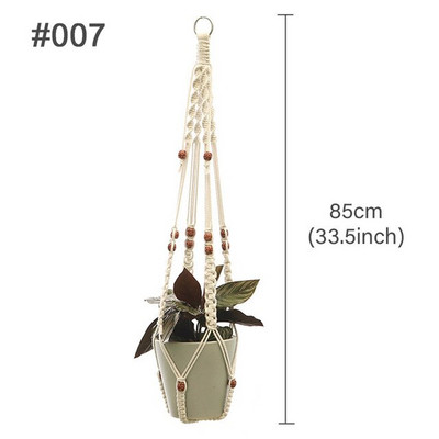 Coșuri cu cuier pentru plante lucrate manual în macrame Suport pentru ghivece pentru balcon Decorat pentru agățat Coarda de ridicare înnodată Accesorii pentru grădină de acasă