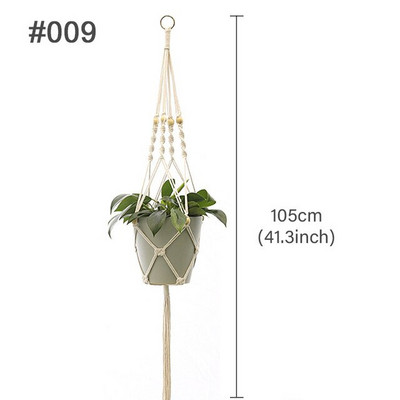 Coșuri cu cuier pentru plante lucrate manual în macrame Suport pentru ghivece pentru balcon Decorat pentru agățat Coarda de ridicare înnodată Accesorii pentru grădină de acasă