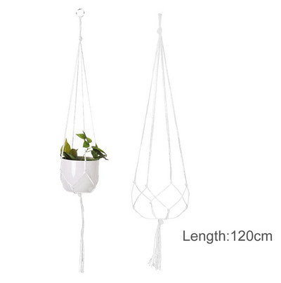 Coșuri cu cuier pentru plante lucrate manual în macrame Suport pentru ghivece pentru balcon Decorat pentru agățat Coarda de ridicare înnodată Accesorii pentru grădină de acasă