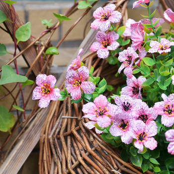 1 бр. плантатор за цветя, окачена на стена Плетена кошница от ратам Растения за засаждане на закрито на открито