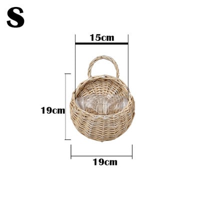 1 vnt. Gėlių sodintuvas prie sienos pakabinamas pinti rattam krepšelio sodinami augalai, skirti lauke