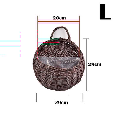 1 vnt. Gėlių sodintuvas prie sienos pakabinamas pinti rattam krepšelio sodinami augalai, skirti lauke