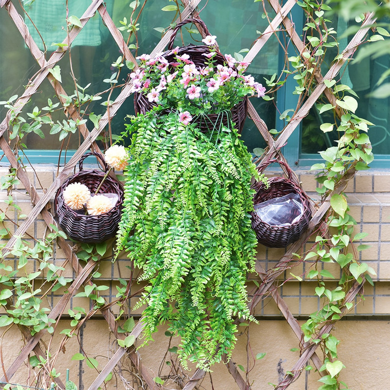 1 vnt. Gėlių sodintuvas prie sienos pakabinamas pinti rattam krepšelio sodinami augalai, skirti lauke