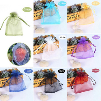 20/30/50/100PCS Διχτυωτή τσάντα με κορδόνι κήπου Τσάντα προστασίας φρούτων σταφυλιού Τσάντα λαχανικών φυτών δέντρων φρούτων τσάντα Anti-bird