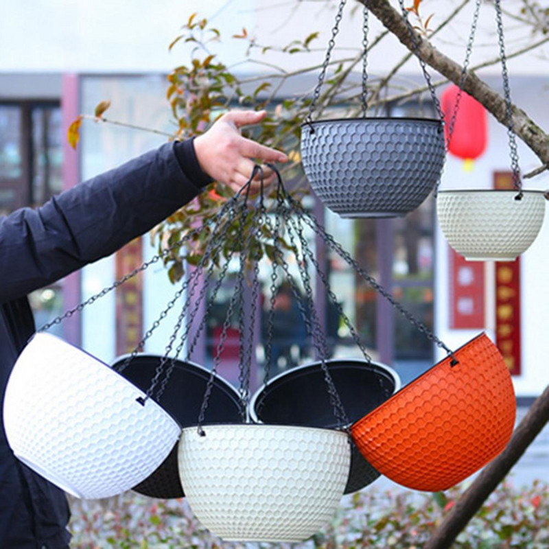 Coș de flori agățat imitație de fagure, autoabsorbție de apă, umeraș pentru plante în aer liber din rășină, accesorii de grădină, ghiveci