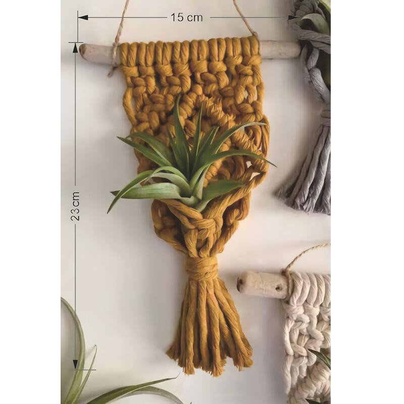 Különböző színű Makramé levegős növénytartó Boho stílusú pamut kézi szövésű függő ültetőgép lakberendezéshez Nappali dekoráció