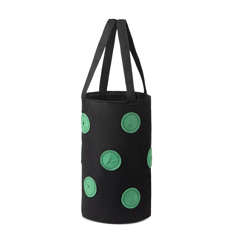 Sac de plantare de căpșuni agățat de grădină cu coș de cultivare durabil, nețesut, nedeformat, cu 12 găuri, pentru plantarea ardeiului