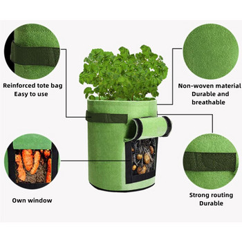 1 ΤΕΜ. 3 μεγεθών Felt Plant Grow ECO Bags Nonwoven Fabric Garden Pot Pot Θερμοκήπιο Λαχανικών Καλλιέργεια Ενυδατικό Κάθετο Εργαλείο SW