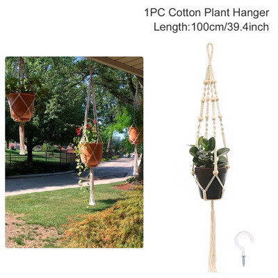 Vânzări fierbinți 100% handmade macrame plante cuier flori/ghiveci cuier pentru decorarea peretelui curte grădină