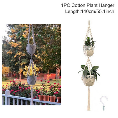 Vânzări fierbinți 100% handmade macrame plante cuier flori/ghiveci cuier pentru decorarea peretelui curte grădină