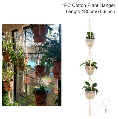Vânzări fierbinți 100% handmade macrame plante cuier flori/ghiveci cuier pentru decorarea peretelui curte grădină