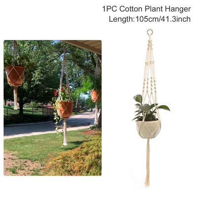 Vânzări fierbinți 100% handmade macrame plante cuier flori/ghiveci cuier pentru decorarea peretelui curte grădină
