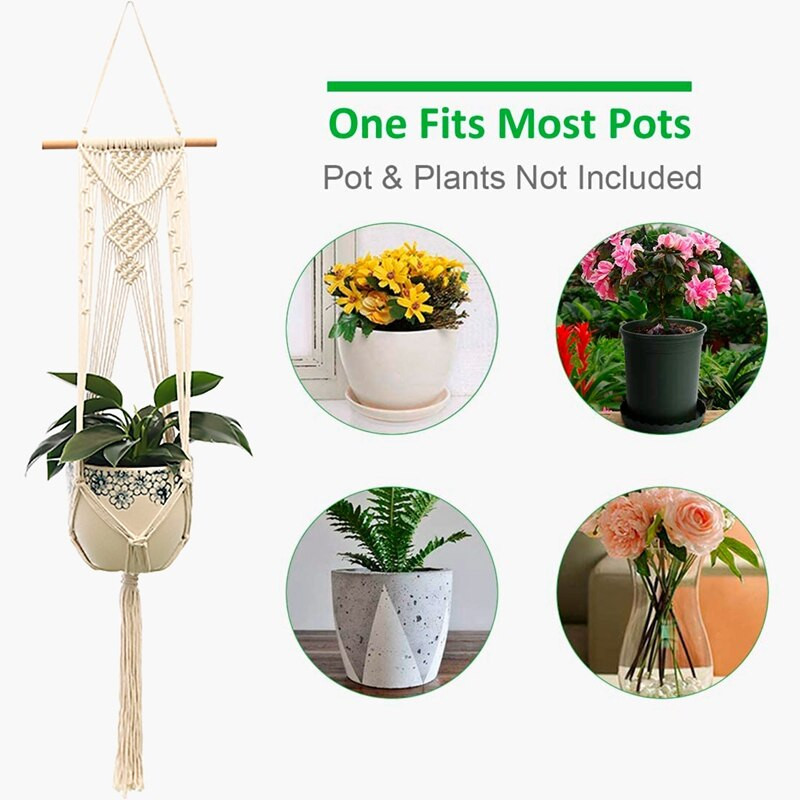 Vânzări fierbinți 100% handmade macrame plante cuier flori/ghiveci cuier pentru decorarea peretelui curte grădină