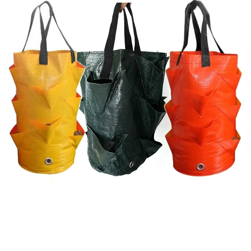 3 galonų braškių augalų auginimo maišelis lauko pomidorų talpyklos maišeliai su įvairiomis burnomis Sodo kabantys gėlių augalų vazonai Sodo reikmenys