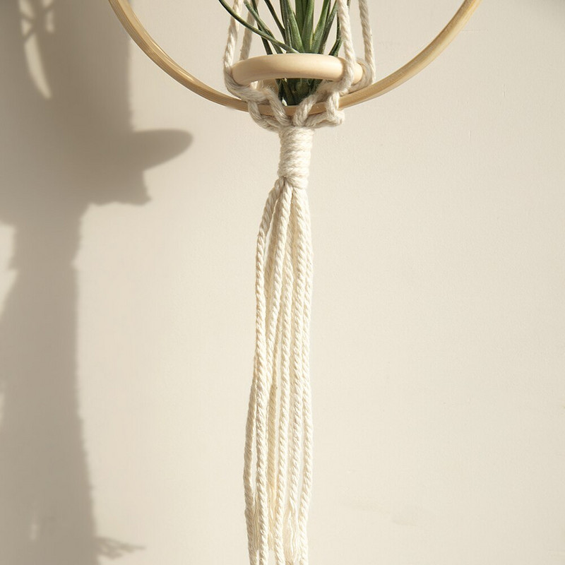 Macrame Air agățat Ghivece de flori Boho Decor Decorativ Suport pentru plante Coș țesut Balcon Grădină Dormitor Cadou